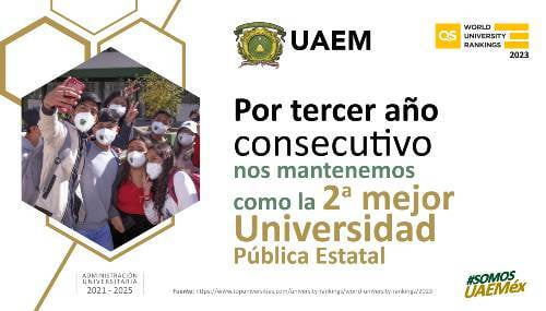 Por tercer año consecutivo, UAEMex es la segunda mejor universidad estatal, segúnQS 